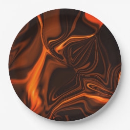 Kurven oder Wellen Korallen, über dunklen Fonds Pappteller