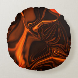 Kurven oder Wellen Korallen, über dunklen Fonds Rundes Kissen