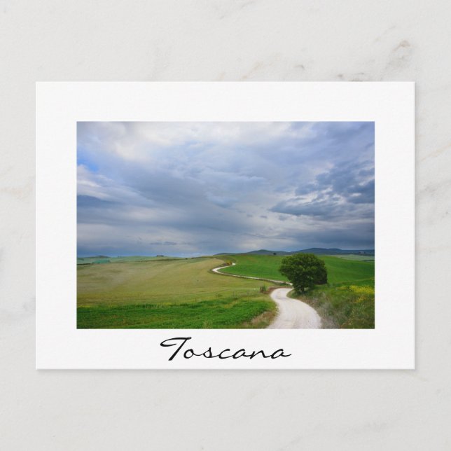 Kurven Straße Richtung Ziel Toscana Postkarte (Vorderseite)