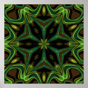 Kurven-und Winkel-Mandala Poster