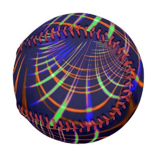 Kurven von Kalkgrün bis Korallen und Blau Baseball