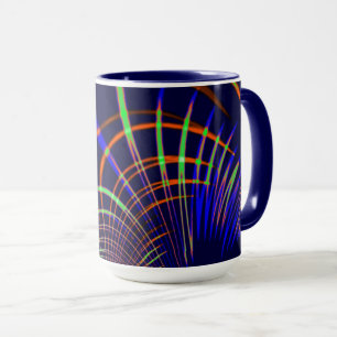 Kurven von Korallen zu Kalkgrün und Blau Tasse