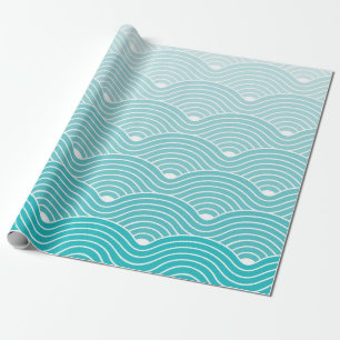 Kurvenwellen Geometrischer Hintergrund, Vintag Geschenkpapier