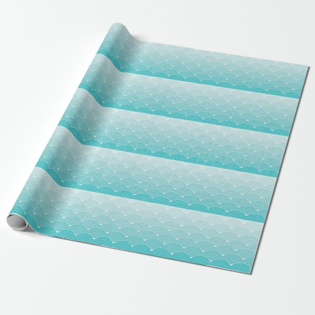 Kurvenwellen: Vintages geometrisches Muster Geschenkpapier (Ungerollt)