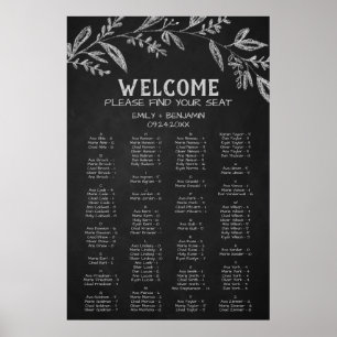 Kurvige Abzweigung Alphabetisches Seekarte Poster
