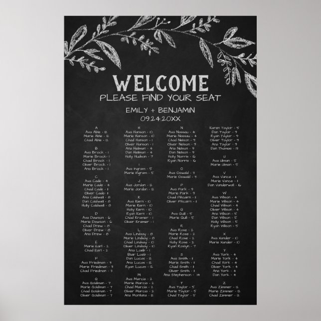 Kurvige Abzweigung Alphabetisches Seekarte Poster (Vorne)