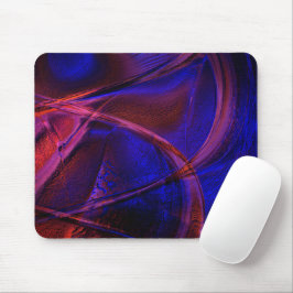 Kurvige Striche über verblüffende blaue und rote K Mousepad