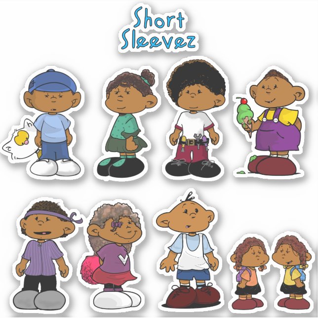 Kurz Sleevez Stickers Aufkleber (Vorderseite)