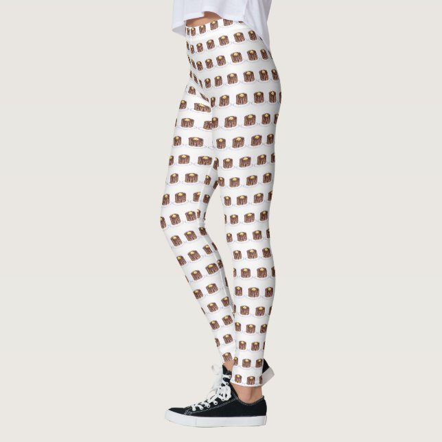 Kurz Stack Pancake Flapjack Sirup Frühstücksbuffet Leggings (Links)
