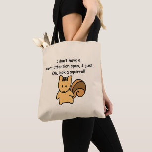 Kurze Aufmerksamkeit Span Eichhörnchen Funny Tasche