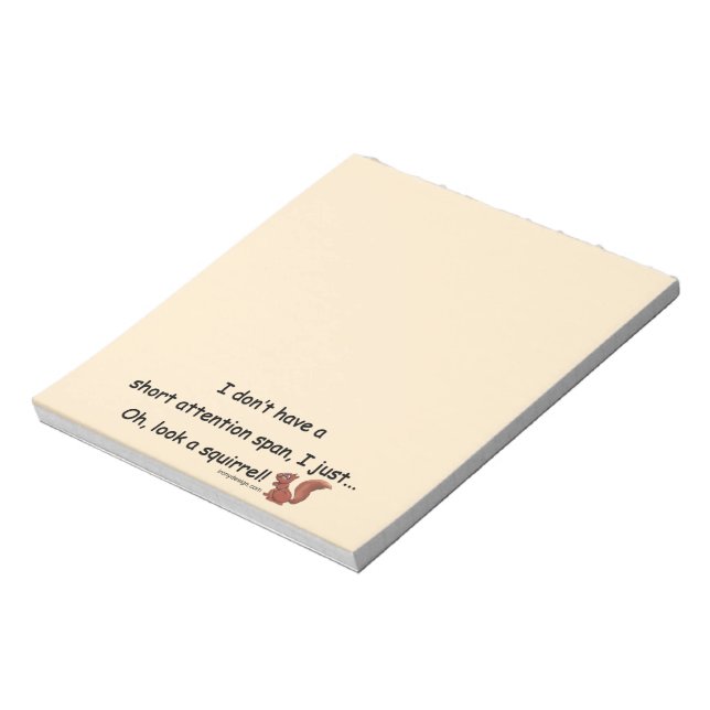 Kurze Aufmerksamkeit Span Eichhörnchen Notizblock (Rotiert)