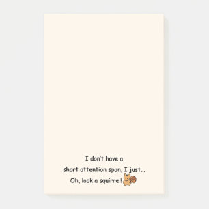 Kurze Aufmerksamkeit Span Eichhörnchen Spaß Post-it Klebezettel