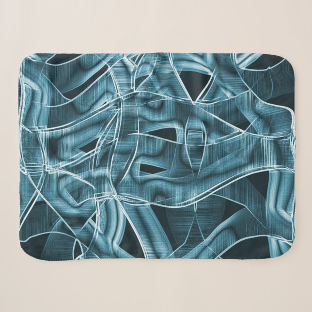 Kurze Bänder, blaues Neon mit Relief und Überlappu Sherpadecke (Vorderseite (Horizontal))
