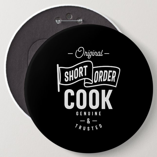 Kurze Bestellung Cook Job Title Gift Button (Vorne & Hinten)