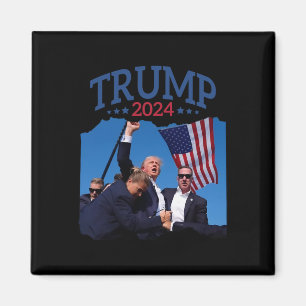 Kurze Faust gepumpt 2024 Beten für Trump nie geben Magnet