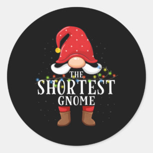 Kurze Gnome-Familie Pajama Runder Aufkleber