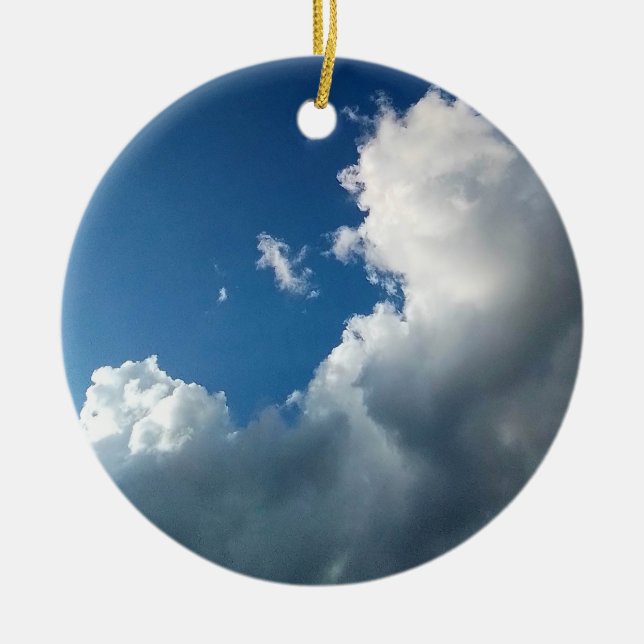 Kurze große Wolke Keramik Ornament (Vorne)