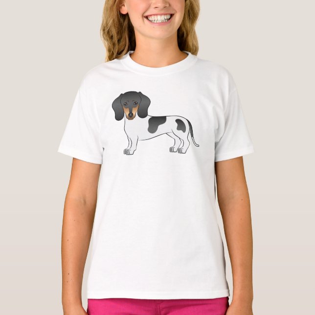 Kurze Haare Dackel Karikatur Dog T-Shirt (Vorderseite)