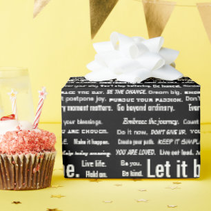 Kurze Inspirierende Zitate Auf Schwarz Geschenkpapier