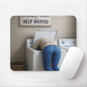 Kurze Kopfhaut in einer Waschmaschine Mousepad