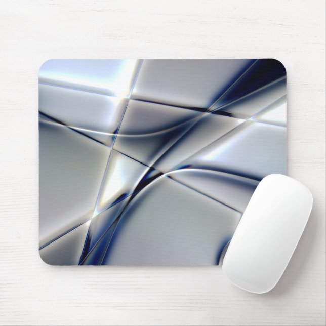 Kurze Linien mit blaufarbigem Ton über Quadraten Mousepad (Mit Mouse)