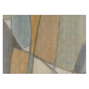 Kurze Linien und verworrene Erdtöne Schneidebrett