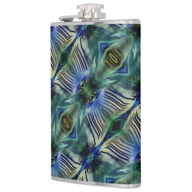 Kurze Querstreifen in grün und blau Flachmann (Links)