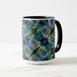 Kurze Querstreifen in grün und blau Tasse
