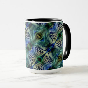 Kurze Querstreifen in grün und blau Tasse