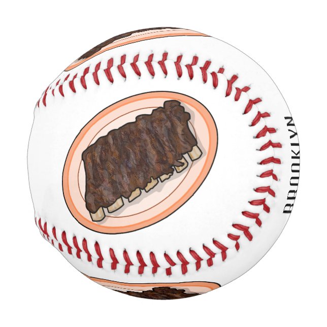 Kurze Rippen Cartoon-Abbildung Baseball (Vorne Rechts)