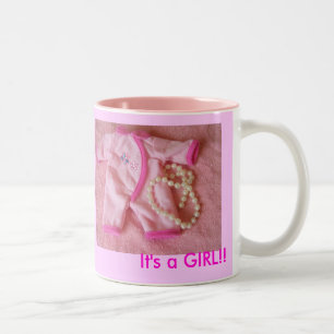 kurze süße und schließen, es ist ein MÄDCHEN!  Zweifarbige Tasse