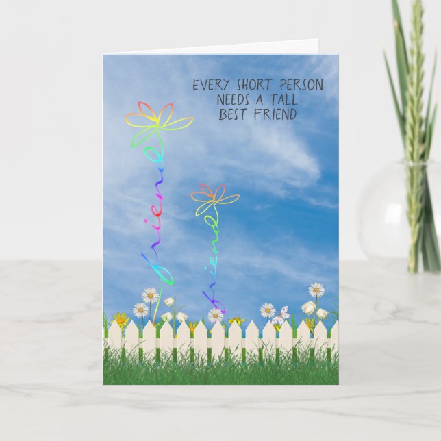 kurze und große "Best Friend Daisies" Karte (Vorderseite)