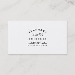 Kurzer Beruflicher Schwarz-Weiß-Text Visitenkarte