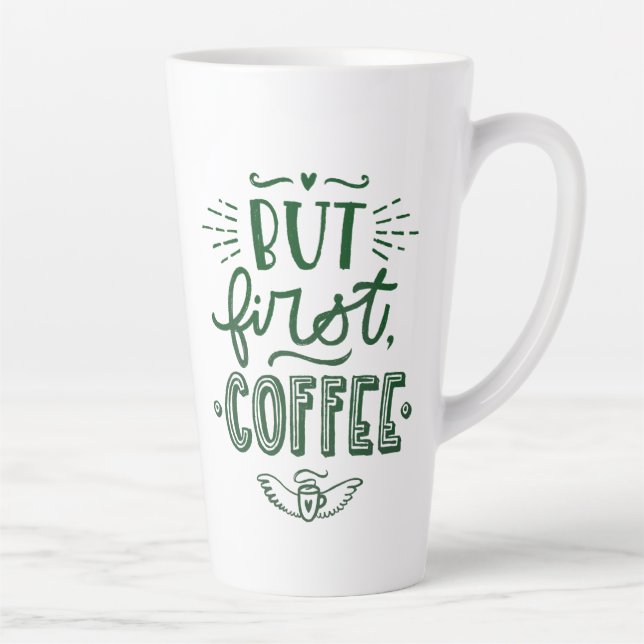 Kurzer Kaffeekonzept Grüne Kalligraphie Tor Milchtasse (Rechts)
