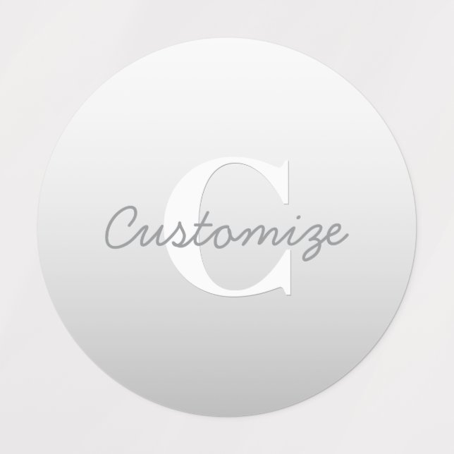 Kurzer Name oder anderer Text mit Monogramm | Grad Etiketten (Design 1)