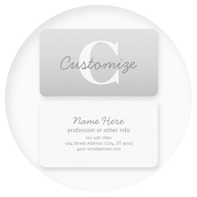 Kurzer Name oder anderer Text mit Monogramm | Grad Visitenkarte (Von Creator hochgeladen)