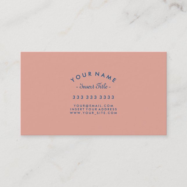 Kurzer Text Beruflich Coral Pink Klassisches Blau Visitenkarte (Vorderseite)