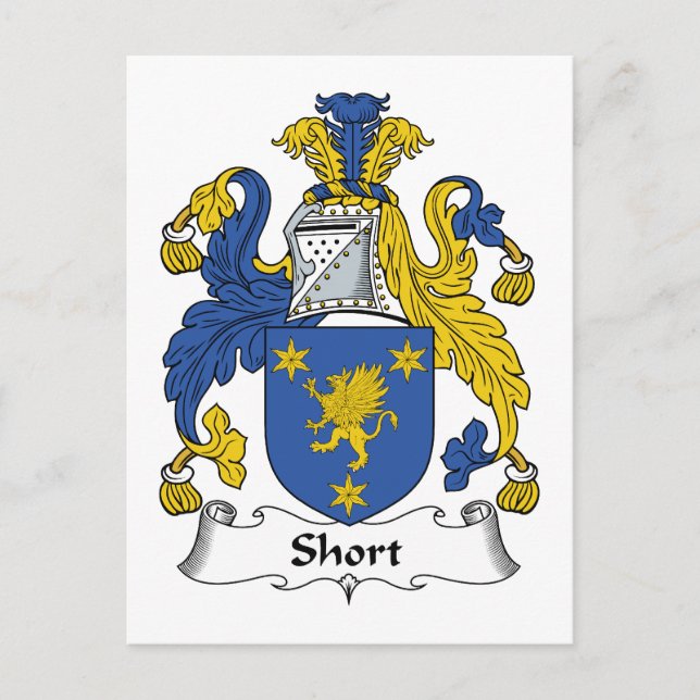 Kurzes Familienwappen Postkarte (Vorderseite)