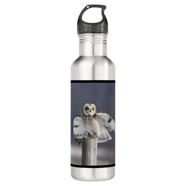 Kurzes Owl 2 Edelstahlflasche (Vorderseite)