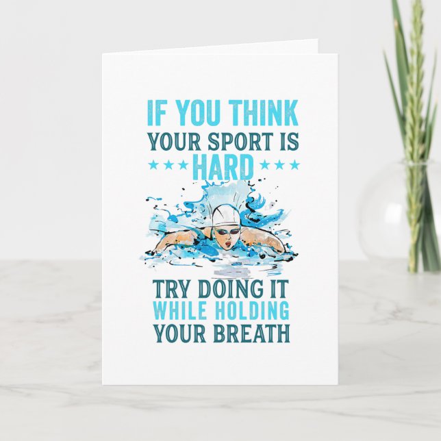 kurzes Schwimmangebot, wenn Sie denken, Ihr Sport  Karte (Vorderseite)