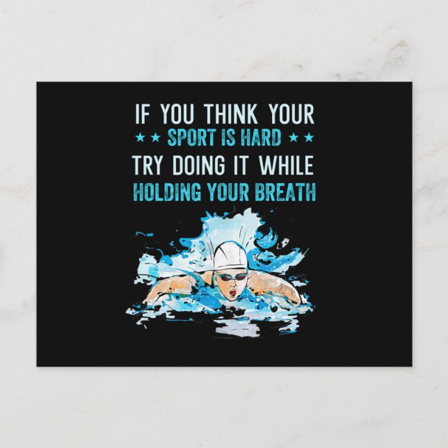 kurzes Schwimmangebot, wenn Sie denken, Ihr Sport  Postkarte (Vorderseite)