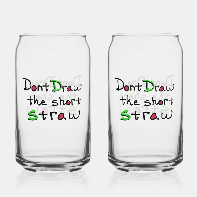 Kurzes Strohhalm Glas (Vorderseite)
