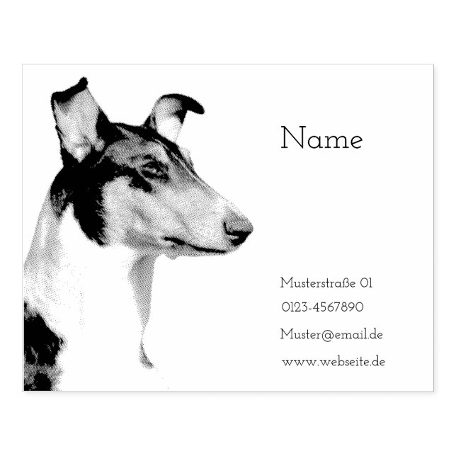 Kurzhaar Collie Gummistempel (Prägung)