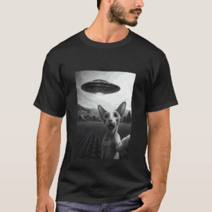Kurzhaar Katzen-Selfie Lustiges Alien-Entführungs- T-Shirt