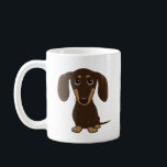 Kurzhaarschokolade-Dackel | Niedliche Dackel Hund Kaffeetasse<br><div class="desc">Eine lustige Tasse für Dackel Hundeliebhaber! Diese Kaffeemaschine aus Schokolade ist eine Tasse für jeden Anlass. Besuchen Sie Jenn's Doodle World für noch mehr Accessoires für Zuhause und Büro mit diesem lustigen Hund Cartoon und niedlicheren Dackeln Designs.</div>