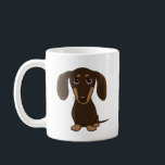 Kurzhaarschokolade-Dackel | Niedliche Dackel Hund Kaffeetasse<br><div class="desc">Eine lustige Tasse für Dackel Hundeliebhaber! Diese Kaffeemaschine aus Schokolade ist eine Tasse für jeden Anlass. Besuchen Sie Jenn's Doodle World für noch mehr Accessoires für Zuhause und Büro mit diesem lustigen Hund Cartoon und niedlicheren Dackeln Designs.</div>