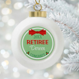 Kürzlich Retiree Custom Weihnachtsschmuck Keramik Kugel-Ornament