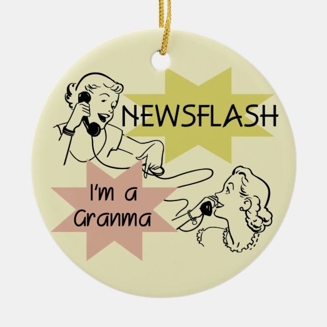 Kurznachricht bin ich ein Granma T-Shirts und Keramikornament (Vorne)