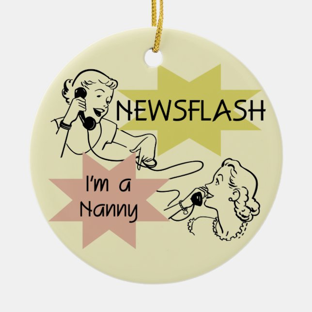 Kurznachricht bin ich ein Kindermädchen-T - Shirts Keramik Ornament (Vorne)