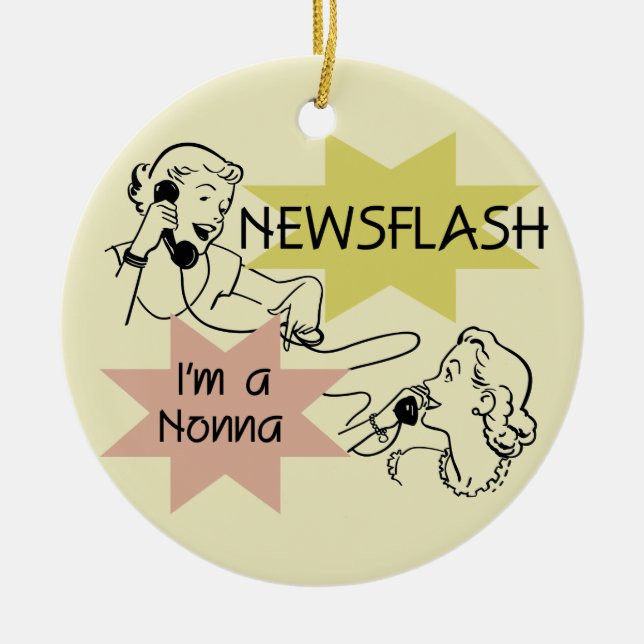 Kurznachricht bin ich ein Nonna T-Shirts und Keramik Ornament (Vorne)
